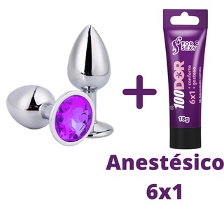 Kit Anal Iniciante Plug Anal Aço Inox + Anestésico Anal 100 Dor 6x1 For Sexy - Sex Shop
