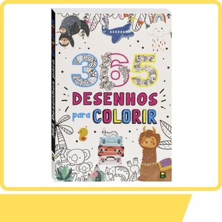 Livro Infantil 365 Desenhos para Colorir - Branco - Brasileitura - Livro para Colorir