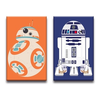 Conjunto Kit Quadros Decorativos Bb-8 E R2-d2 Star Wars