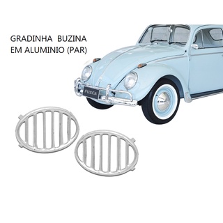 (par) Grade dianteira paralama Gradinha da Buzina Fusca em aluminio - VW Sedan oval (1)