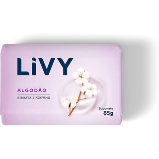 Sabonete Sabão em barra Livy Algodão Hidrata e Perfuma 85g
