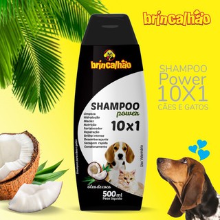 Shampoo para Cachorro e Gatos 10x1 Óleo de Coco 500ml Brincalhão