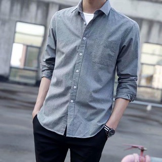 (Liu) 2020 Ver O Camisa Fina Masculina De Manga Comprida Vers O Coreana Da Tend Ncia Bonito Jeans Casual Business Tama