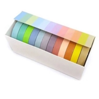 Washi tape tom pastel fina 0,7 kit com 12 unidades