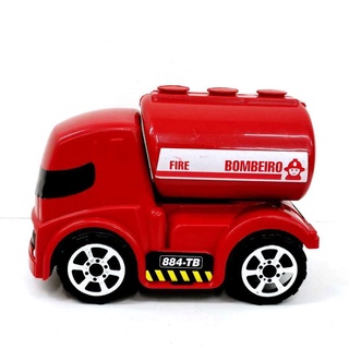 Caminhão de Bombeiro - 15 cm - Brinquedo Caminhãozinho de Plástico Bombeiro Brinquedo Carrinho Resgate