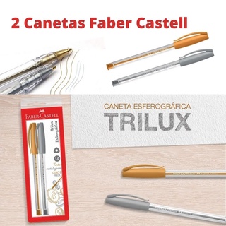 CANETA FABER CASTELL PRATA OURO TRILUX C 2 UND