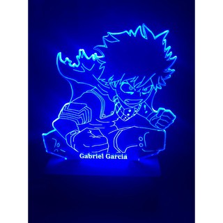 Izuku Midoriya, luminária Led, 16 Cores+controle, boku No Hero, Anime, Decoração