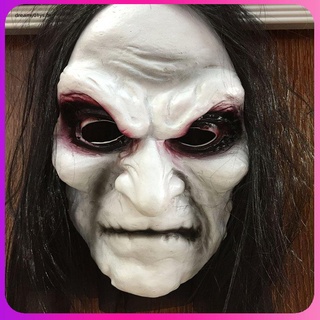 Promoção Máscara Halloween Zumbi Props Grudge Hedging Máscara Zumbi Realista Masquerade Halloween Máscara De Cabelo Longo Máscara Assustador (6)