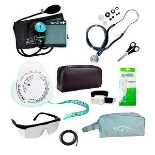 Kit enfermagem com aparelho de pressão Premium e acessórios