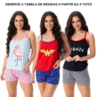 Pijama Feminino Alcinha / Baby Doll Feminino / Short Doll / Roupa de Dormir