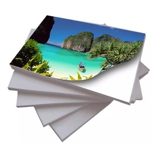 100 folhas Papel Fotográfico Glossy Adesivo A4 90g A prova d'água Premium p/ Jato de Tinta Inkjet