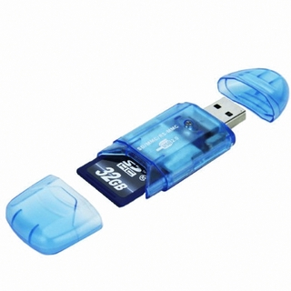 USB 2.0 Leitor De Cartão De Memória Adaptador Writer Para SD MMC SDHC TF Max Apto 64GB (3)