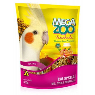 Farinhada Para Calopsita e Psitacídeos Super Premium - Sabor MEL/OVOS/PROPOLIS - 300G - MegaZoo - Super Alimento