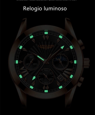 Relógio masculino / Relógio de quartzo luminoso à prova d'água totalmente automático / relógio de aço inoxidável (9)