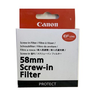 Filtro Protetor Lente Camera Canon 58mm Screw-in