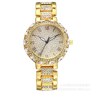 Relógio Feminino Dourado Gypsophila Diamante Com Pulseira De Aço/Escala Romana/Quente Para Senhoras (7)