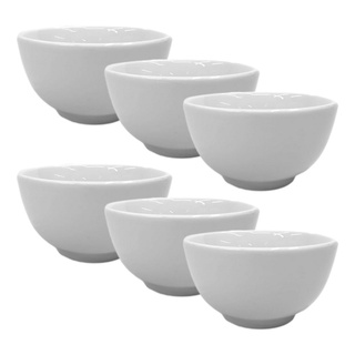 Cumbuca 500ml Tigela Bowl Porcelana Branca Japonesa Sopa Caldo Açaí Consume( 6 unidade)