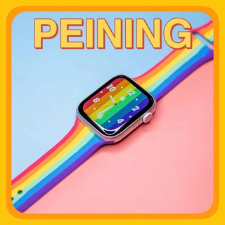 pulseira silicone arco-iris 6 cores colorido para apple watch x8 iwo p80 38mm 40mm 42mm 44mm (1)