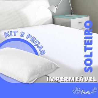 Kit Solteiro Capa De Colchão + Capa Travesseiro Impermeável