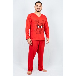 Pijama Homem Aranha Ar Longo Fechado Masculino - Promoção
