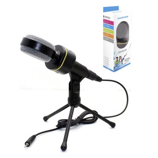 Microfone Condensador Omnidirecional Preto Sf-930 Com Tripé