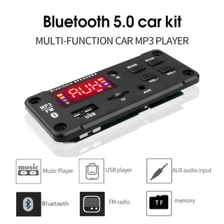 Placa Amplificada Bluetooth 5.0 2X25w 12v mp3, usb, tf, aux. e radio fm - 50w