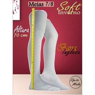 Meia 7/8 Térmica Feminina modelo Soft Inverno Barra Inglesa Para o Frio do Inverno - Lã com Poliamida