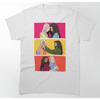 Camiseta Unissex Basica Camiseta Euphoria HBO Rue Jules Couple Casal LGBT Lesbicas Série Classic Tshirt (1)