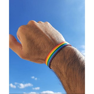 Pulseira / tornozeleira colorida arco-íris - unissex LGBT (6)