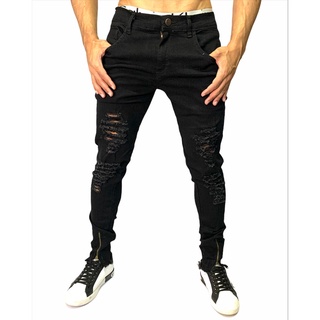 Calça Jeans Masculina Skinny Rasgada Premium Lycra Promoção (6)