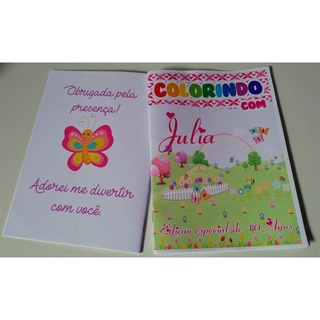 Mini Kit de colorir - Livro de colorir + giz de cera - JARDIM ENCANTADO