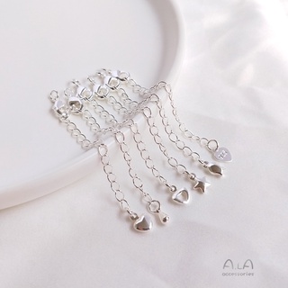 Color retention extension chain bag thick sterling silver tail chain with spring lobster clasp diy bracelet clavicle necklace extension chain accessories