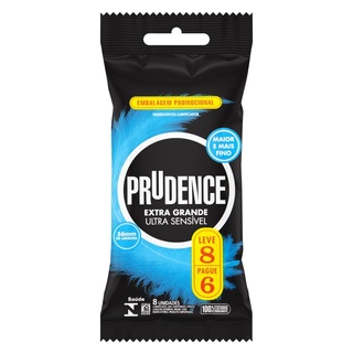 Preservativo Prudence Extra Grande Ultra Sensível Leve 8 E Pague 6