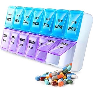Caixinha Porta Comprimido Organizador De Remédios Semanal Caixa com divisórias Compartimentos MANHA-Dia/TARDE/NOITE