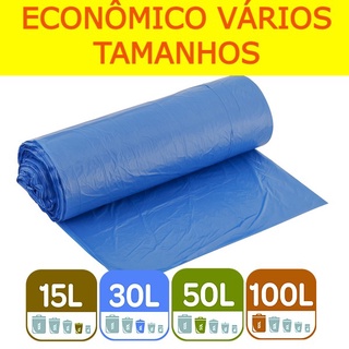 Saco de Lixo Econômico Rolo Tamanhos Variados 15 / 30 / 50 / 100 Litros