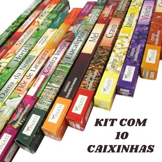 KIT COM 10 CAIXINHAS DE INCENSO VARETA INDIANO SORTIDOS 70 VARETAS (3)