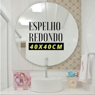 Espelho Para Banheiro Com Armario 40x40cm Vidro Redondo LUXO! (1)