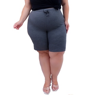Bermuda Feminina Plus Size feminino Shorts cintura alta com elastano (6)