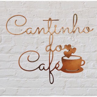 Placa decorativa Cantinho do Café Rose Gold mdf café cozinha casa (1)