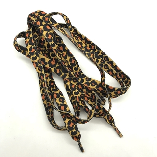 1Pairs Fashion Charm Leopard Printed Polyester Shoe Strings Casual Sports Shoelaces 120cm