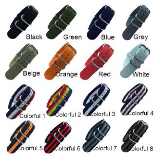 18mm 20mm 22mm 24mm Army Nato Strap Fabric Nylon Watchband Buckle Belt for 007 James Bond Watch Bands Colorful Rainbow
