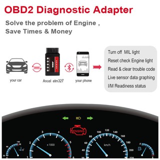 Ancel Elm327 Obd2 Scanner Bluetooth Motor Android Scanning Device Leitor de código de ferramenta de digitalização de carro (3)