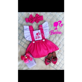 Body Romper Temático saia Barbie bebê menina / Jardineira Tropical infantil bebê menina tematico mesversario