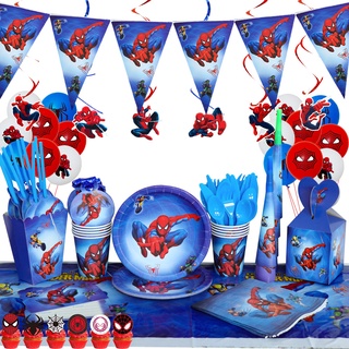 Conjunto de talheres descartáveis ​​com tema do Homem-Aranha Vingadores Decorações para festa de aniversário infantil