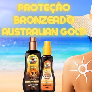 Kit Protetor Solar e Bronzeador Australian Gold FPS30 Verão Praia Bronzeado Dourado (1)