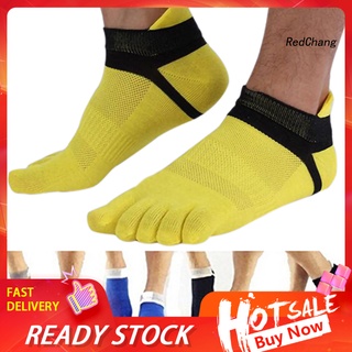 1 Pair Men Cotton Blended Sports Five Finger Toe Socks Patchwork Mesh Socks /WZ/