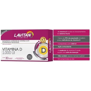 Lavitan Vitamina D 1000 UI 30comp colecalciferol D3 três suplemento imunidade (3)