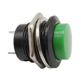 Botão de pulso s/ trava redondo verde e preto interruptor de pressão 125V/6A - 250V/3A.