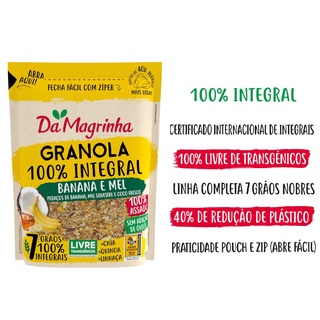 Granola 100% Integral Cereais 7 Grãos Banana E Mel 850g