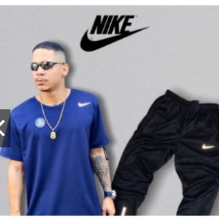 Conjunto de Calça e Camiseta Nike Masculina Dri Fit Kit Academia Promoção de verao